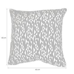 BREDA | Housse de coussin imprimé géométrique gris et écru (45 x 45 cm)