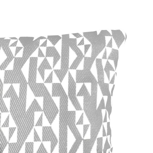 BREDA | Housse de coussin imprimé géométrique gris et écru (45 x 45 cm)