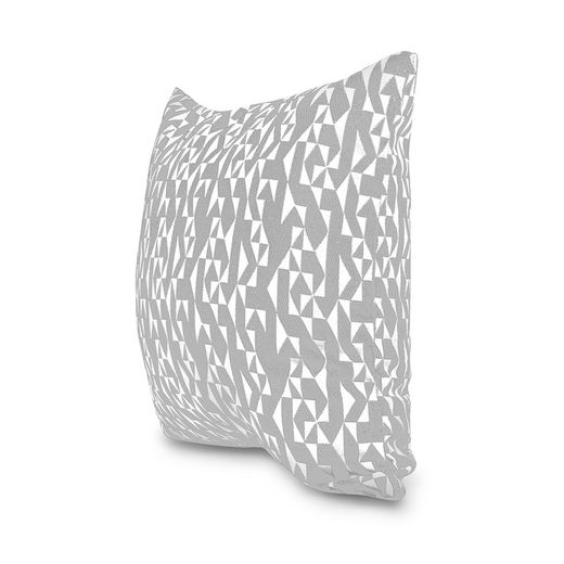 BREDA | Housse de coussin imprimé géométrique gris et écru (45 x 45 cm)