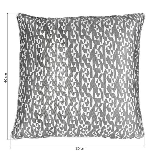 BREDA | Poszewka na poduszkę w szary i ecru geometryczny wzór 60 x 60 cm