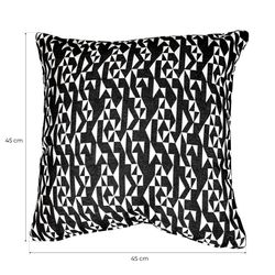 BREDA | Housse de coussin imprimé géométrique noir et blanc 45 x 45 cm