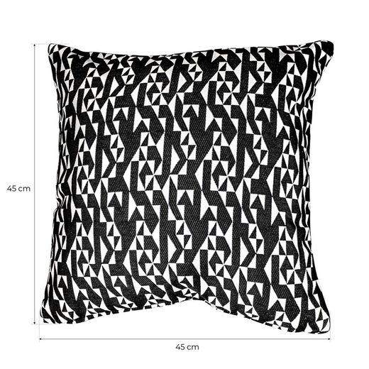 BREDA | Housse de coussin imprimé géométrique noir et blanc 45 x 45 cm