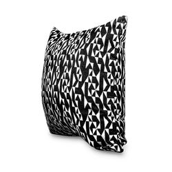 BREDA | Housse de coussin imprimé géométrique noir et blanc 45 x 45 cm