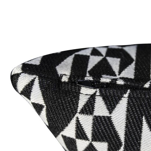 BREDA | Kussenhoes met zwart-witte geometrische print 55 x 30 cm