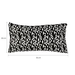 BREDA | Kussenhoes met zwart-witte geometrische print 55 x 30 cm