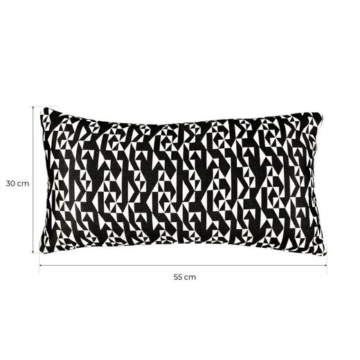 BREDA | Kussenhoes met zwart-witte geometrische print 55 x 30 cm
