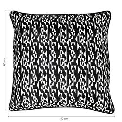 BREDA | Housse de coussin imprimé géométrique noir et blanc 60 x 60 cm