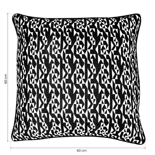 BREDA | Housse de coussin imprimé géométrique noir et blanc 60 x 60 cm