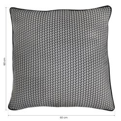 BREDA | Cushion cover with ecru and black triangular geometric print 60 x 60 cm
