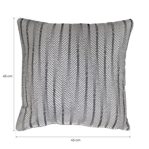 BREDA | Cushion cover with black and white zigzag lines print 45 x 45 cm