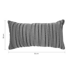 BREDA | Capa de almofada com padrão em ziguezague preto e branco 55 x 30 cm