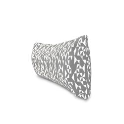 BREDA | Capa de almofada com tecido estampado geométrico cinza e cru 55 x 30 cm