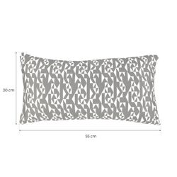 BREDA | Capa de almofada com tecido estampado geométrico cinza e cru 55 x 30 cm