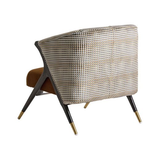 BRILON-Guldmønstret fløjlsstol, 68x77x78 cm