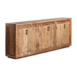 Buffet Backlyn de madera recuperada en natural, 224 x 41 x 87 cm