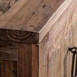 Buffet Backlyn de madera recuperada en natural, 224 x 41 x 87 cm