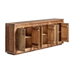 Buffet Backlyn de madera recuperada en natural, 224 x 41 x 87 cm
