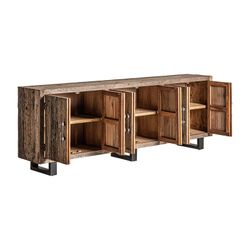 Carrik buffet gemaakt van teruggewonnen hout in naturel, 253 x 46 x 91 cm