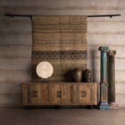 Carrik buffet gemaakt van teruggewonnen hout in naturel, 253 x 46 x 91 cm