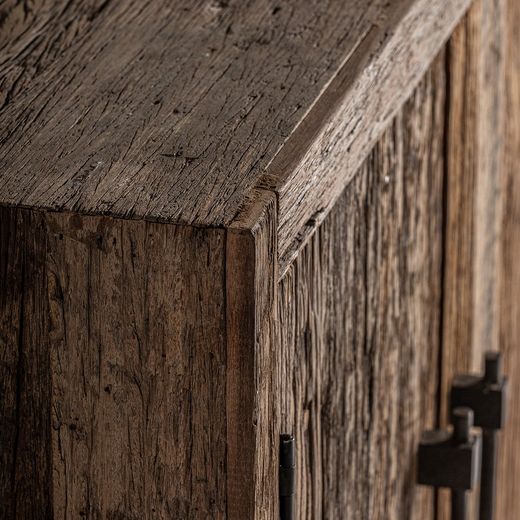 Carrik buffet gemaakt van teruggewonnen hout in naturel, 253 x 46 x 91 cm