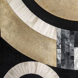 Buffet Daru de madera en negro/blanco/oro, 180 x 40 x 81 cm