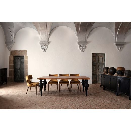 Jussac Buffet in natural mango wood, 220 x 50 x 86 cm