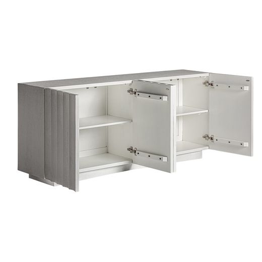 Mulcey Zement-Buffet in Weiß, 180 x 40 x 77 cm