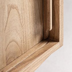 Mindi wood sideboard in natural, 150 x 40 x 111 cm | Nyry