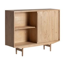 Mindi wood sideboard in natural, 150 x 40 x 111 cm | Nyry