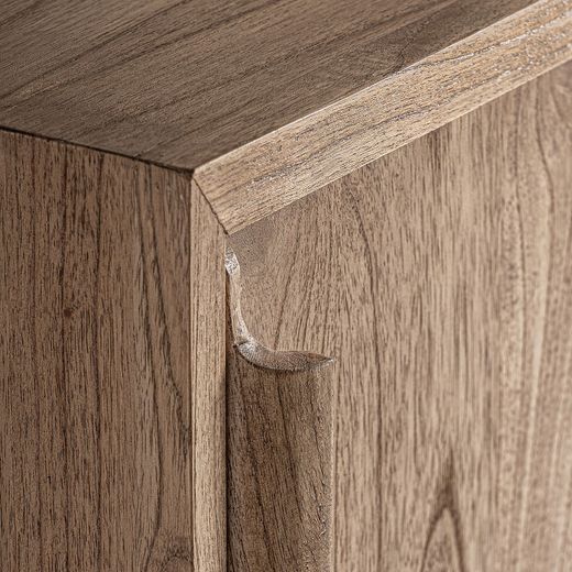 Mindi wood sideboard in natural, 150 x 40 x 111 cm | Nyry