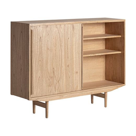 Mindi wood sideboard in natural, 150 x 40 x 111 cm | Nyry