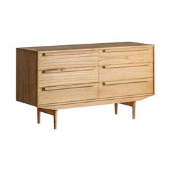 Mindi wood sideboard in natural, 150 x 47 x 82 cm | Nyry