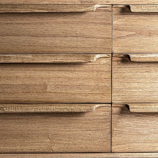 Mindi wood sideboard in natural, 150 x 47 x 82 cm | Nyry