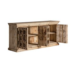 Sirigere buffetkast van mangohout in naturel, 219 x 59 x 102 cm