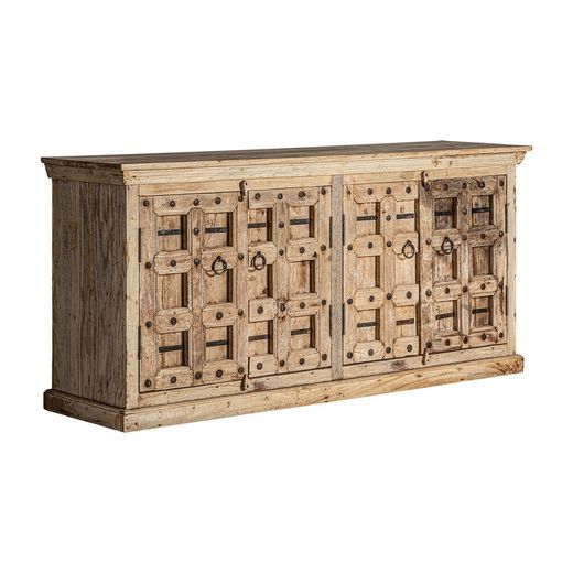 Sirigere buffetkast van mangohout in naturel, 219 x 59 x 102 cm