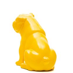 Gele polyresin bulldog, 29x16x28 cm