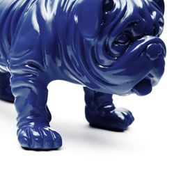 Bulldog bleu en polyrésine, 23x14x11 cm