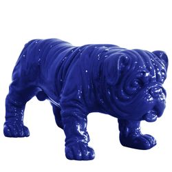 Bulldog bleu en polyrésine, 23x14x11 cm