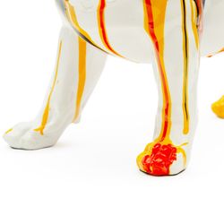 Multicolor polyresin bulldog, 40x20x26 cm