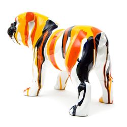 Multicolor polyresin bulldog, 40x20x26 cm
