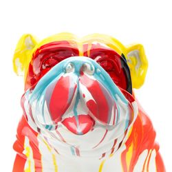 Buldogue de polyresin multicolor, 61x32x38 cm
