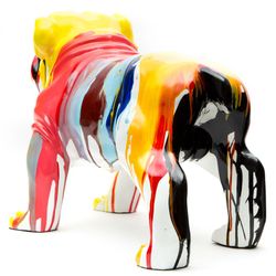 Buldogue de polyresin multicolor, 61x32x38 cm
