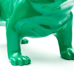 Grüne Polyresin Bulldogge, 46x21x30 cm