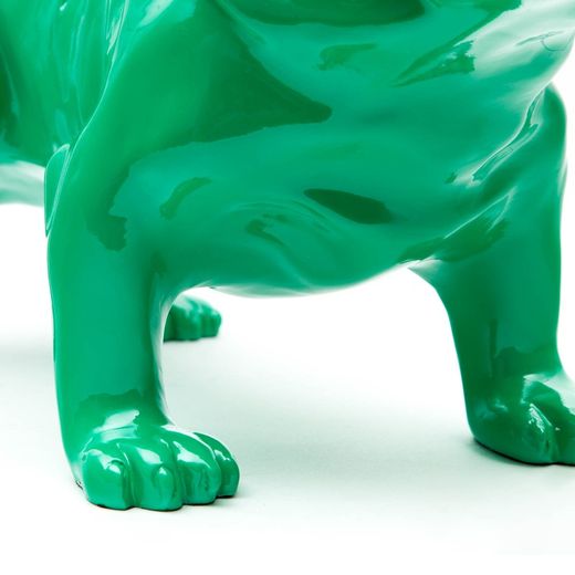 Grüne Polyresin Bulldogge, 46x21x30 cm