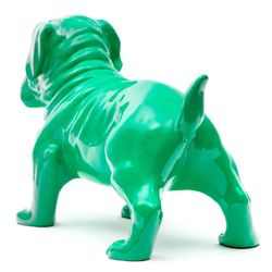 Grüne Polyresin Bulldogge, 46x21x30 cm