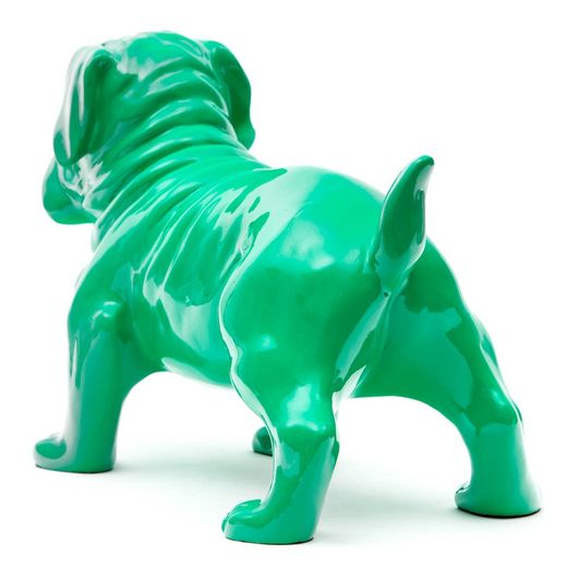 Grüne Polyresin Bulldogge, 46x21x30 cm
