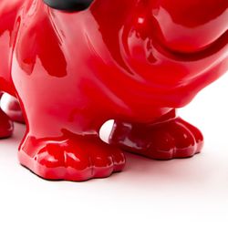 Rote Polyresin DJ Bulldogge, 30x16x22 cm