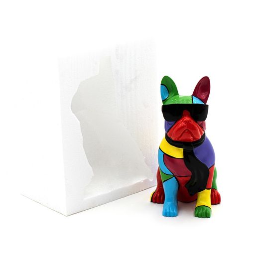 Figura decorativa Bulldog francés guardián poliresina XS 19x27x37 cm | Pierre