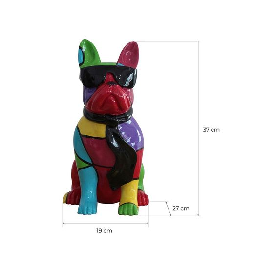 Figura decorativa Bulldog francés guardián poliresina XS 19x27x37 cm | Pierre