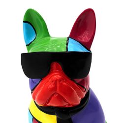 Figura decorativa Bulldog francés guardián poliresina XS 19x27x37 cm | Pierre